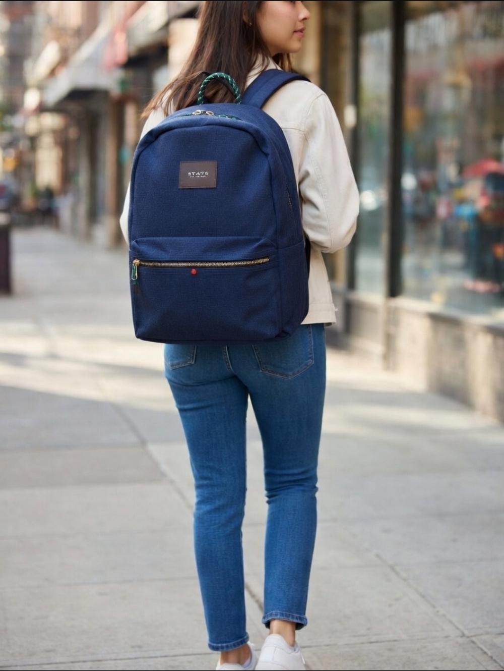 STATE Navy Canvas Backpack - Picture 1 of 7